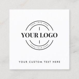 Modern Retro Typography Business Logo 2 QR Code Square Business Card