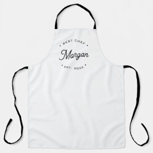Modern Retro Typography Personalized Best Chef Apron
