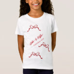 Modern Retro Valentine's Day RED Bows T-Shirt<br><div class="desc">***this design is part of a matching collection*** _______________________ this design template is fully editable / customisable by you the customer - click personalise further button if you wish to move, add, delete, or make significant changes to the design _______________________ *if you have any DESIGN questions or need more designs...</div>