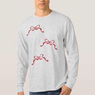 Modern Retro Valentine's Day RED Ribbon Bows T-Shirt