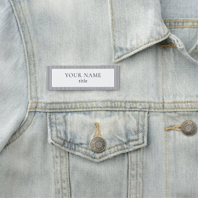 Modern Retro Vibe Logo Striped  Name Tag (In Situ)