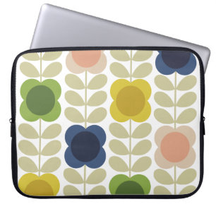 Modern Retro Vintage, Charm Summer Flower Stem Laptop Sleeve