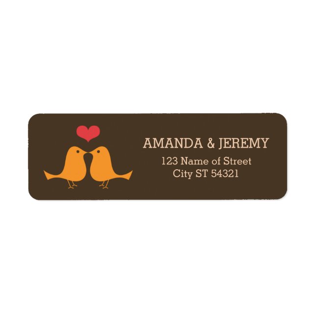 Modern Retro Vinyl Record Love Birds Wedding (Front)