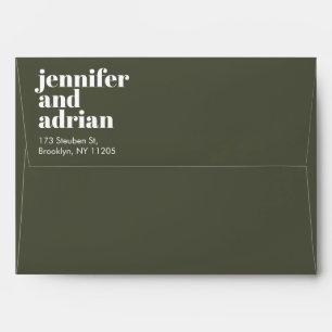 Modern Retro Wedding envelope