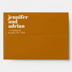 Modern Retro Wedding envelope