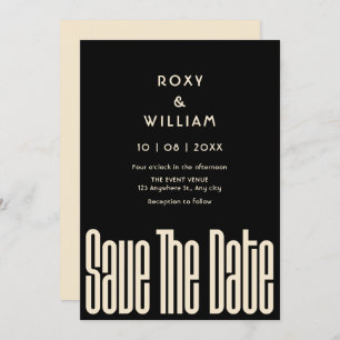 Modern Retro wedding Save The Date