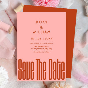 Modern Retro wedding Save The Date