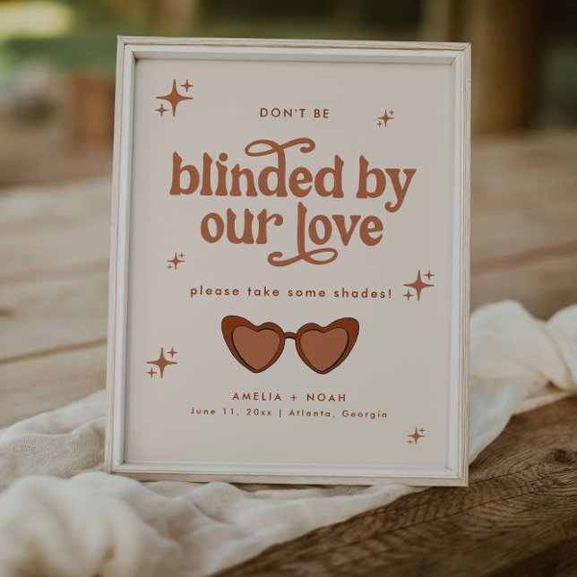 Modern Retro Wedding Sunglasses Favour Sign (Creator Uploaded)