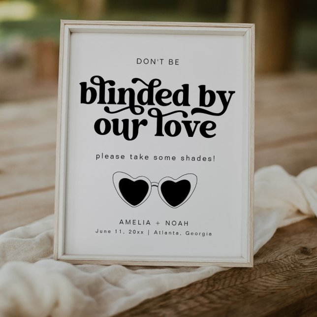 Modern Retro Wedding Sunglasses Favour Sign (Creator Uploaded)