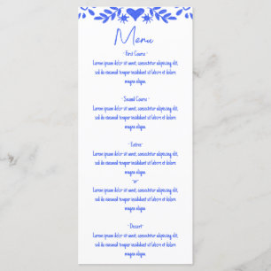 Modern Retro Whimsical Blue Hand Drawn Bow Menu