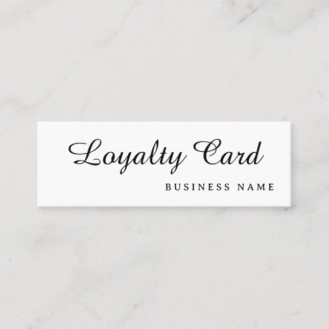 Modern Retro White Simple Loyalty Card (Front)