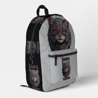 Modern Retro Wild GrayCat Illustration