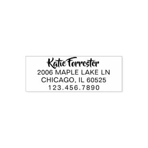 Modern Return Address Custom Text 4 Lines Phone Self-inking Stamp