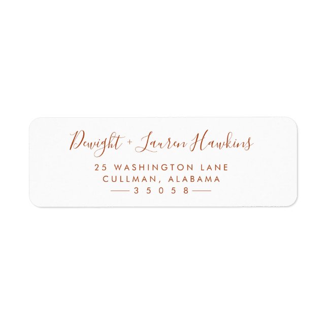 Modern Return Address Label (Front)