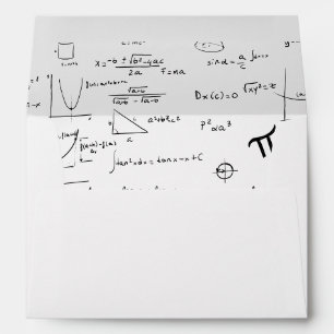 Modern Return Address Math Pattern Graduation Envelope