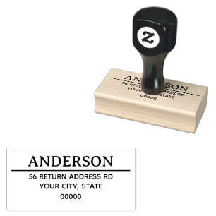 Modern return address rubber stamp