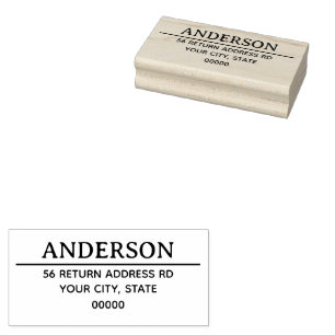 Modern return address rubber stamp