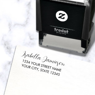 Modern Return Address Script Name Self-inking Stamp