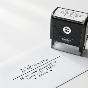 Modern return address self-inking stamp