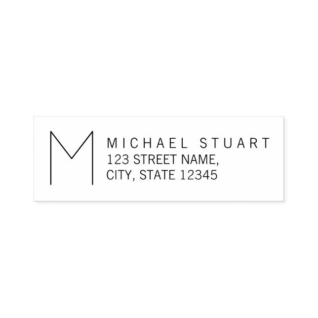 Modern Return Address with Monogram Self-inking Stamp (Design)