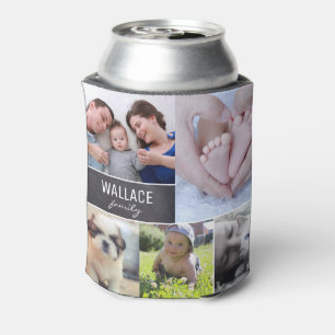 Modern Reunion Photo Collage Family Can Cooler