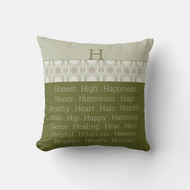 Modern Reversible Dark and Light Green Cushion (Front)