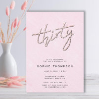 Modern Rhinestones Sweet Pink Chic 30th Birthday