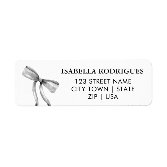 Modern Ribbon Bow Return Address (Front)