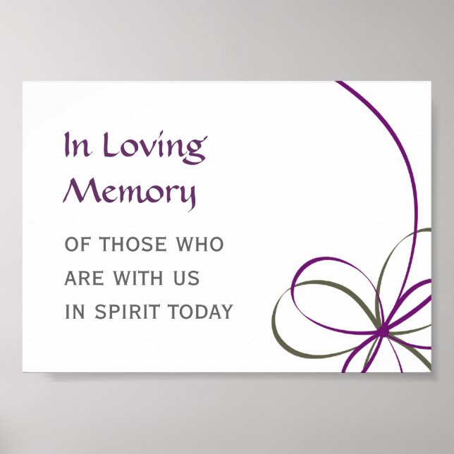 Modern Ribbon Small Poster Sign (Front)