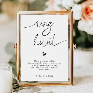 Modern Ring Hunt Bridal Shower Game Sign