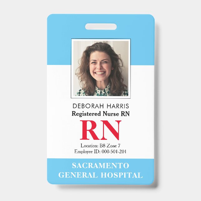Modern RN Nurse ID Badge (Front)