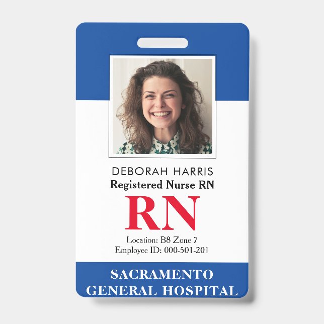 Modern RN Nurse ID Badge (Front)