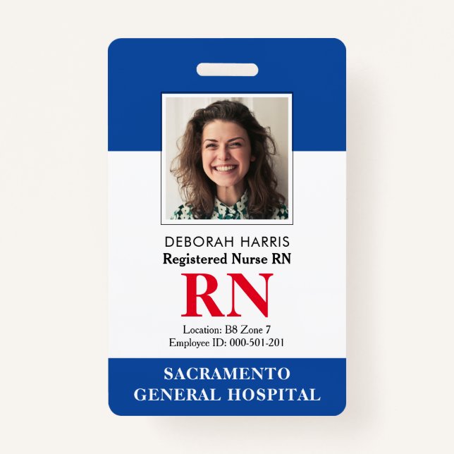 Modern RN Nurse ID Badge (Front)