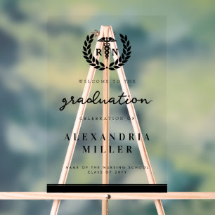 Modern RN Nursing School Graduation Welcome Sign