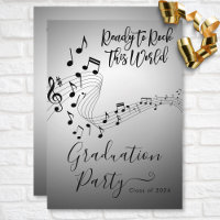 Modern Rock Music Black & White Graduation Party