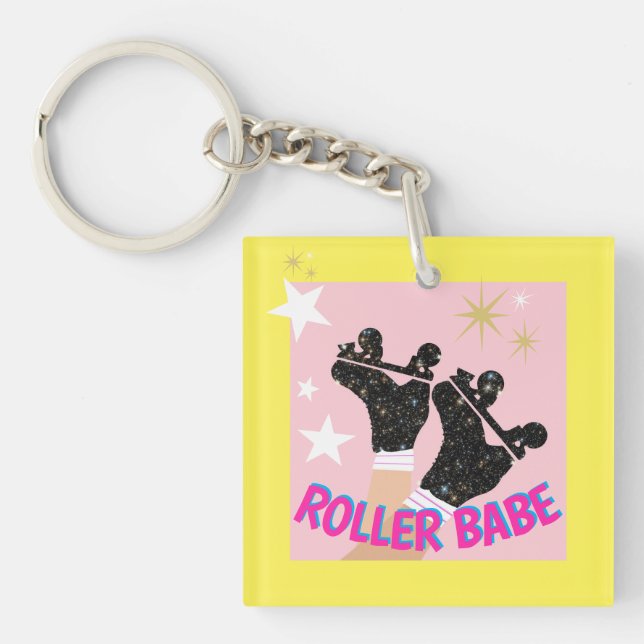 Modern Roller Babe Skater Derby Skating Gift    Key Ring (Front)