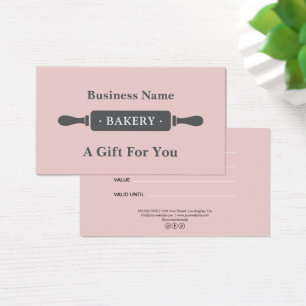 Modern Rolling Pin Bakery Pink Gift Certificate