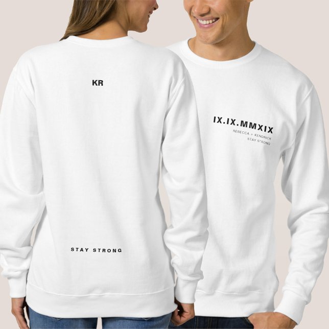  Modern Roman Numerals Anniversary Monogram Couple Sweatshirt (Creator Uploaded)