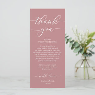 Modern Romance Dinner Place Setting Thank You Card