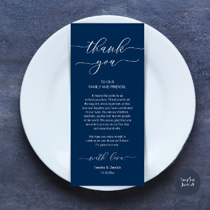 Modern Romance Dinner Place Setting Thank You Card