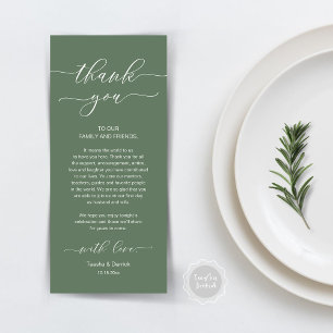 Modern Romance Dinner Place Setting Thank You Card