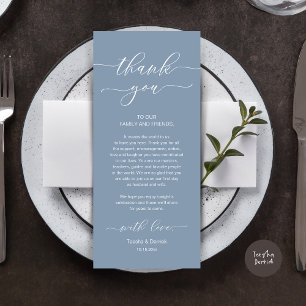 Modern Romance Dinner Place Setting Thank You Card