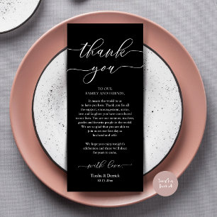 Modern Romance Dinner Place Setting Thank You Card