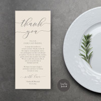 Modern Romance Dinner Place Setting Thank You Card