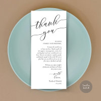 Modern Romance Dinner Place Setting Thank You Card