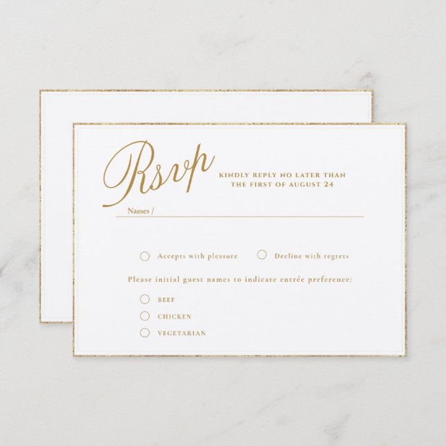  MODERN & ROMANTIC CALLIGRAPHY WEDDING RSVP CARD (Front/Back)