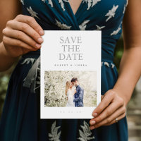 Modern Romantic Casual Photo Wedding Save The Date