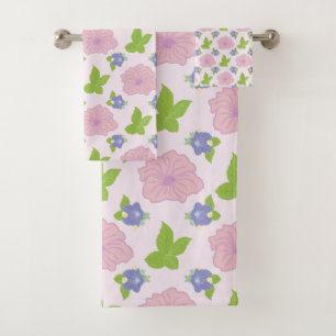 Modern Romantic Colourful Floral Pattern Bath Tow Towel Set