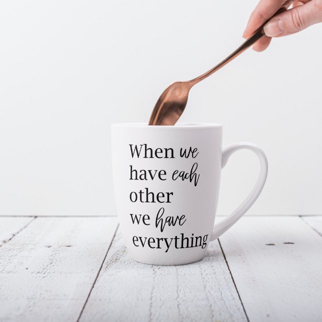 Modern Romantic Couple Quote Lovely Gift Latte Mug (Creator Uploaded)