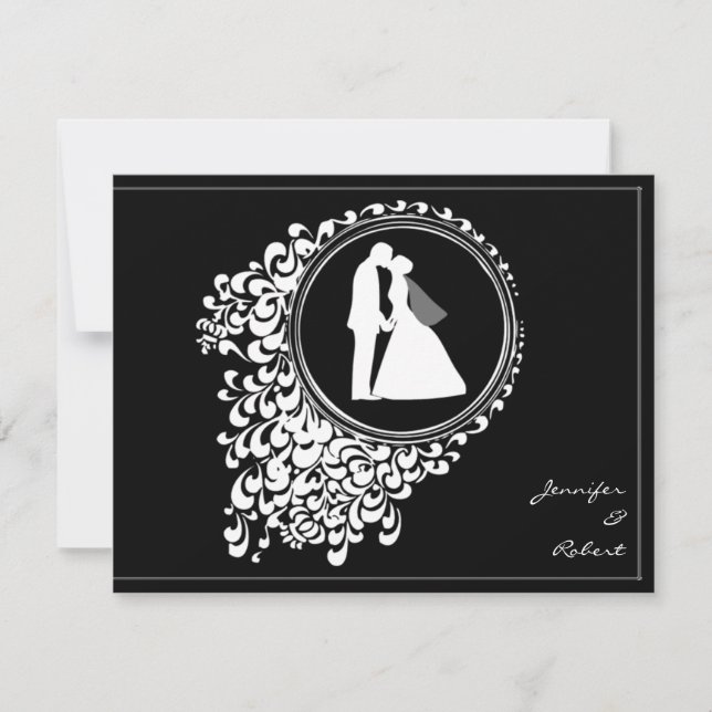 Modern Romantic Couple Silhouette Save the Date (Front)